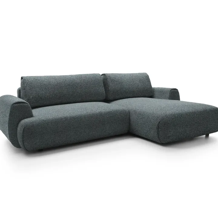 Divano letto angolare destra 3 posti 270x167cm tessuto antracite Cloudify