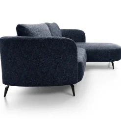Divano letto angolare destra 3 posti 260x180cm tessuto bouclè blu Repose