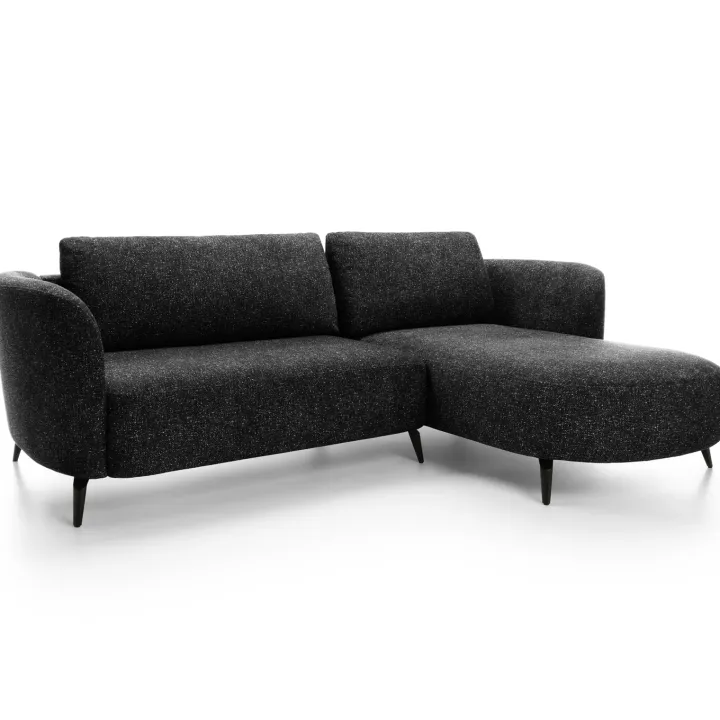Divano letto angolare destra 3 posti 260x180cm tessuto bouclè antracite Repose