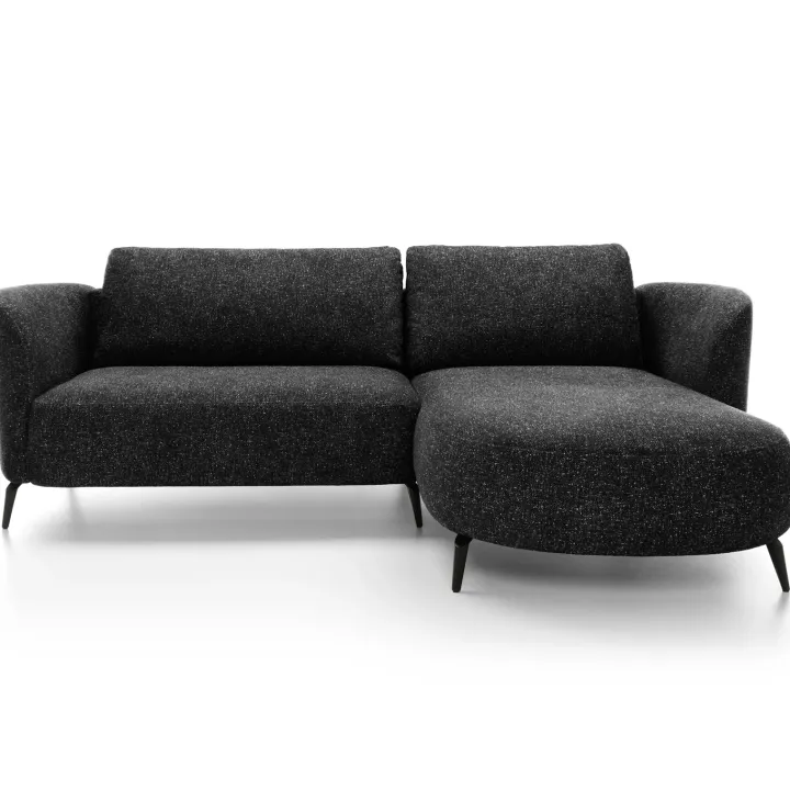 Divano letto angolare destra 3 posti 260x180cm tessuto bouclè antracite Repose