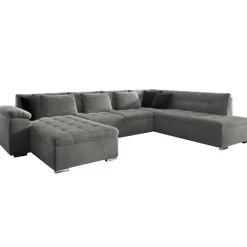 Divano letto angolare destra 5 posti 350x205cm grigio Agliana