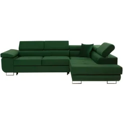 Divano letto angolare destra imbottito 274x203cm verde Bormio
