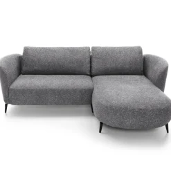 Divano letto angolare destra 3 posti 260x180cm tessuto bouclè grigio Repose