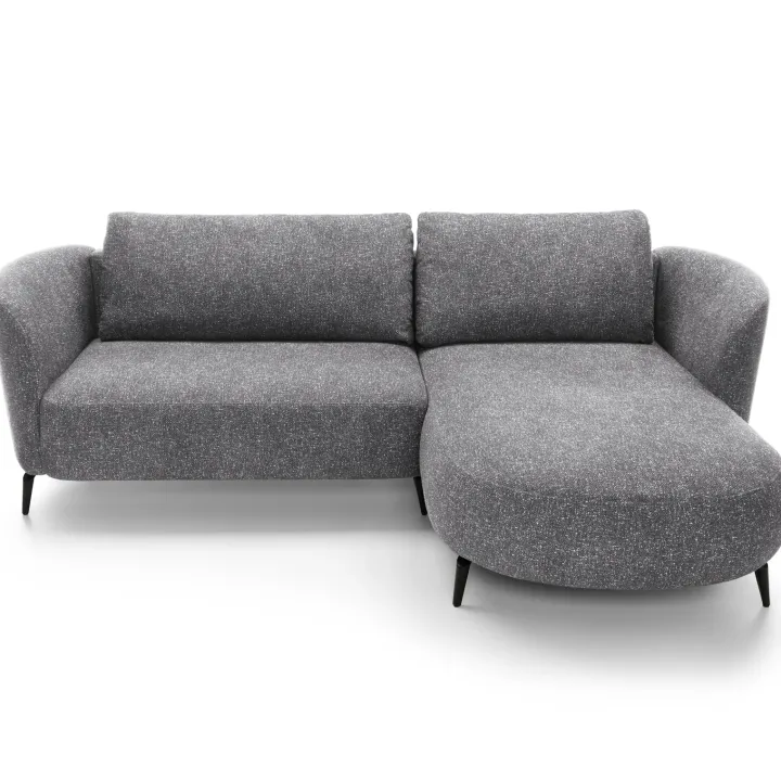 Divano letto angolare destra 3 posti 260x180cm tessuto bouclè grigio Repose