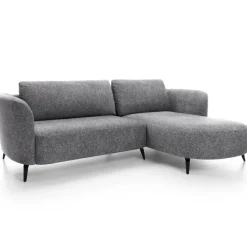 Divano letto angolare destra 3 posti 260x180cm tessuto bouclè grigio Repose