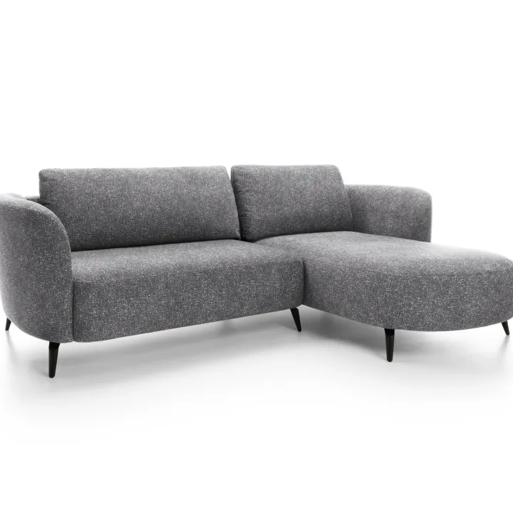 Divano letto angolare destra 3 posti 260x180cm tessuto bouclè grigio Repose
