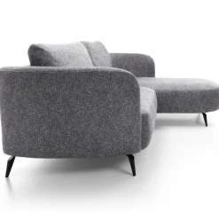 Divano letto angolare destra 3 posti 260x180cm tessuto bouclè grigio Repose