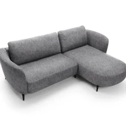 Divano letto angolare destra 3 posti 260x180cm tessuto bouclè grigio Repose