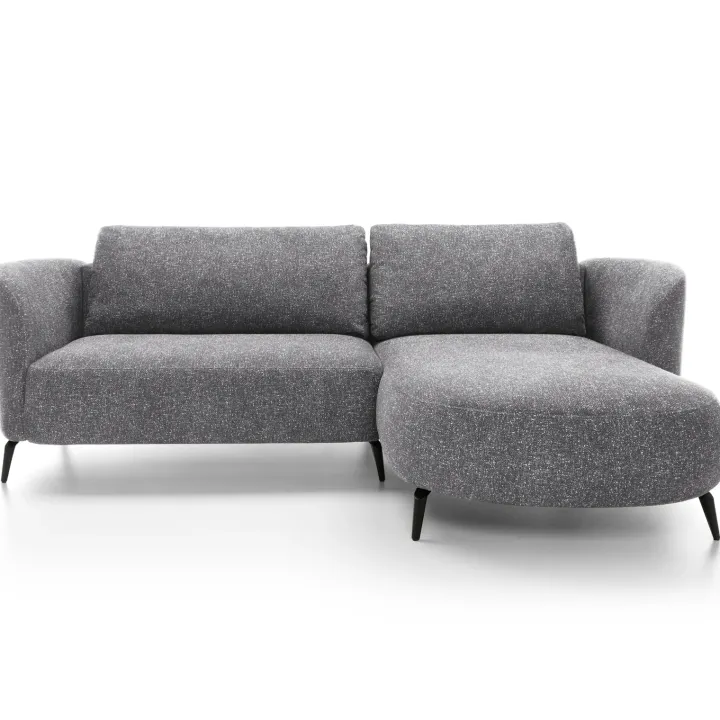 Divano letto angolare destra 3 posti 260x180cm tessuto bouclè grigio Repose