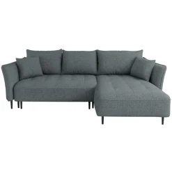 Divano letto angolare destro 3 posti 276x158cm tessuto grigio scuro Angle