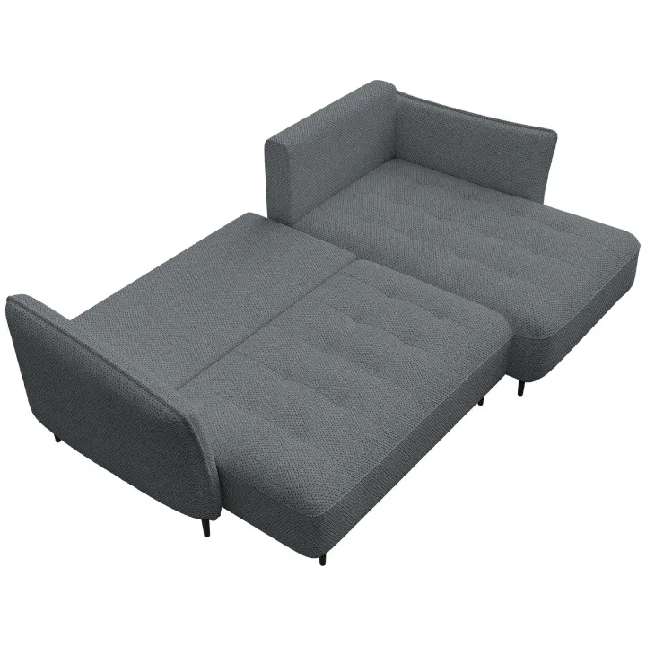 Divano letto angolare destro 3 posti 276x158cm tessuto grigio scuro Angle