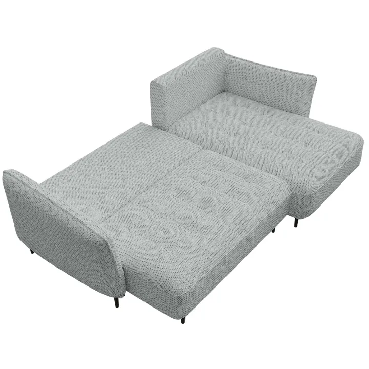 Divano letto angolare destro 3 posti 276x158cm tessuto grigio Angle