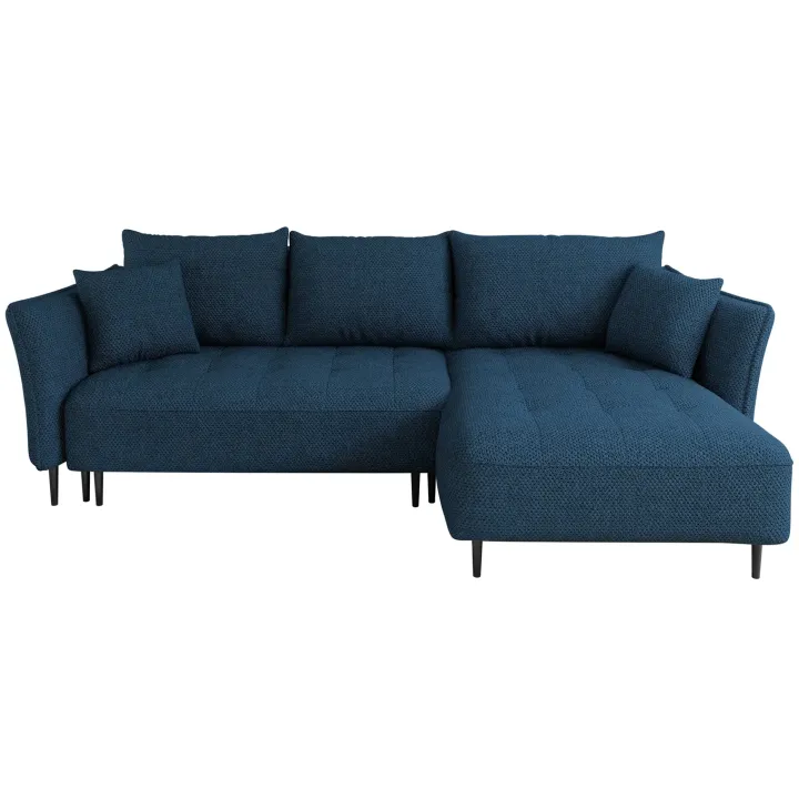 Divano letto angolare destro 3 posti 276x158cm tessuto blu Angle