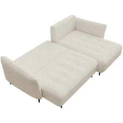 Divano letto angolare destro 3 posti 276x158cm tessuto beige Angle