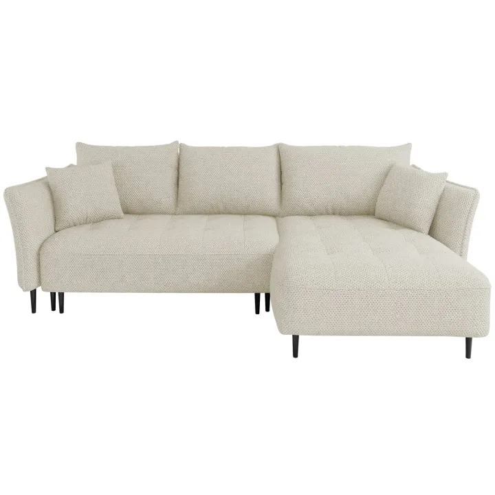 Divano letto angolare destro 3 posti 276x158cm tessuto beige Angle
