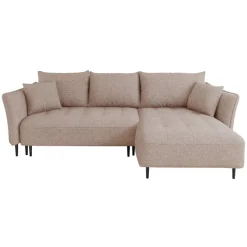 Divano letto angolare destro 3 posti 276x158cm tessuto rosa Angle