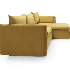 Divano letto angolare destro 3 posti 230x166cm tessuto giallo senape Easeful