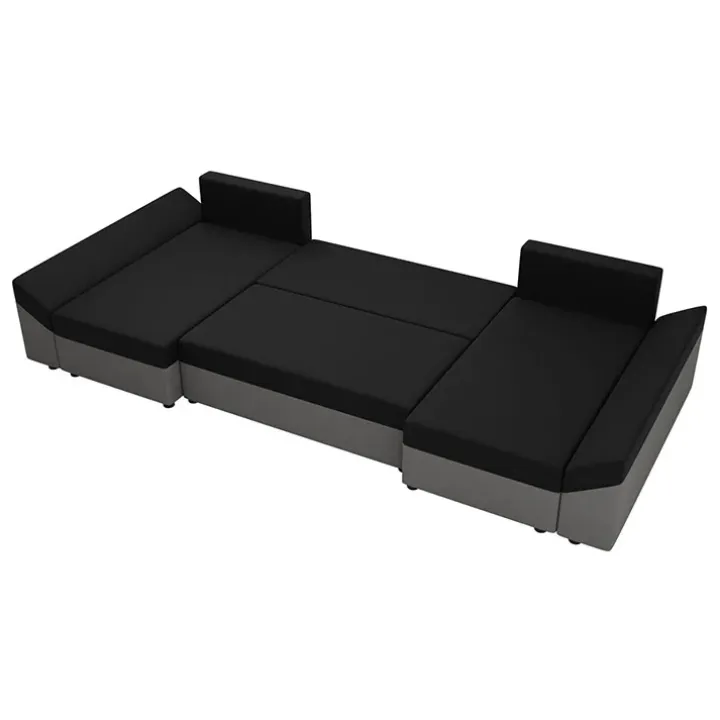 Divano letto angolare 5 posti 321cm grigio nero Appia