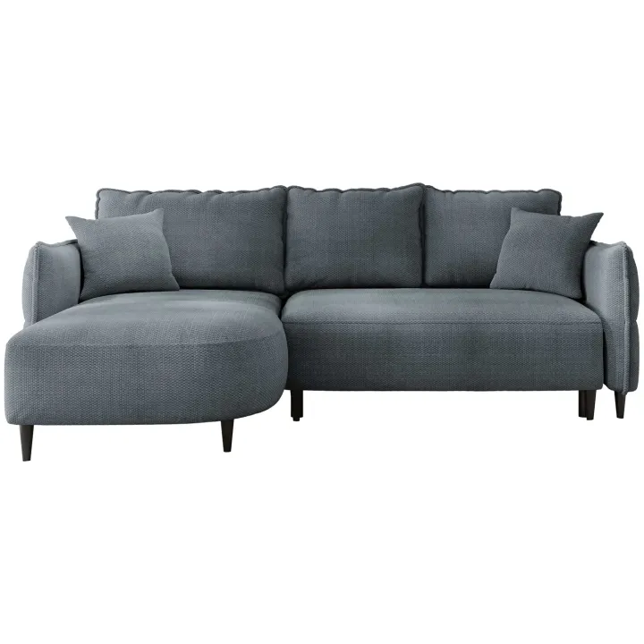 Divano letto angolare 3 posti 244x165cm tessuto grigio scuro Lollypop
