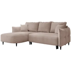 Divano letto angolare 3 posti 244x165cm tessuto rosa Lollypop