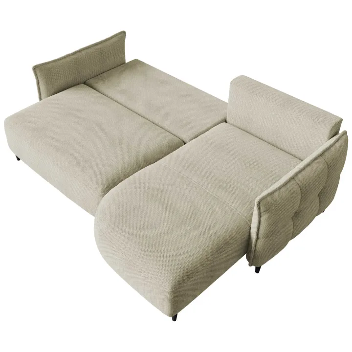 Divano letto angolare 3 posti 244x165cm tessuto tortora Lollypop
