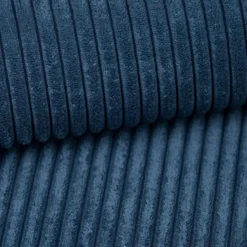Divano letto angolare reversibile 243x142cm velluto a coste blu Ofelia
