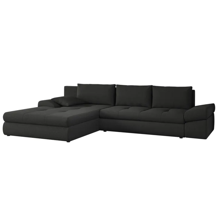 Divano letto angolare reversibile 313x215cm tessuto antracite Puffo