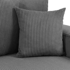Divano letto angolare reversibile 3 posti 244x145cm con contenitore a coste antracite Slurp