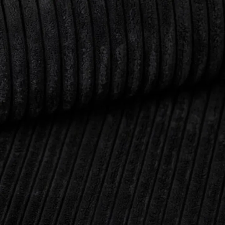 Divano letto angolare reversibile 260x160cm velluto a coste nero Scintilla