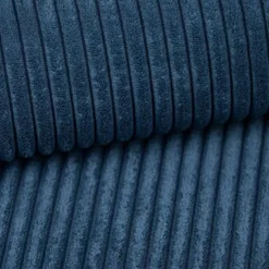 Divano letto angolare reversibile 260x160cm velluto a coste blu Scintilla