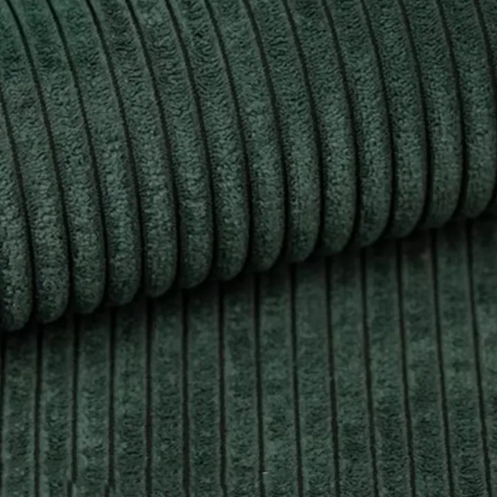 Divano letto angolare reversibile 238x142cm velluto a coste con libreria a sinistra verde scuro Mistery