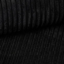 Divano letto angolare reversibile 243x142cm velluto a coste nero Ofelia