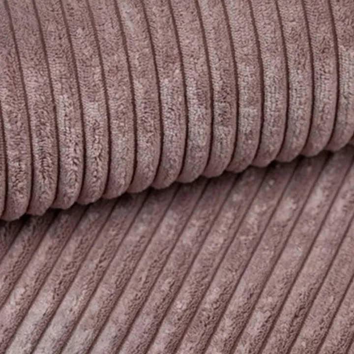 Divano letto angolare reversibile 243x142cm velluto a coste rosa antico Ofelia