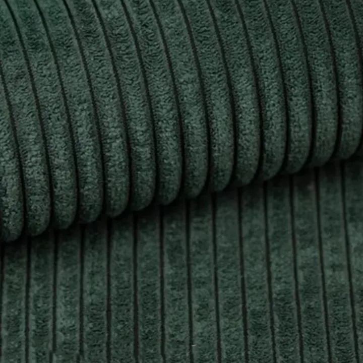 Divano letto angolare reversibile 243x142cm velluto a coste verde scuro Ofelia