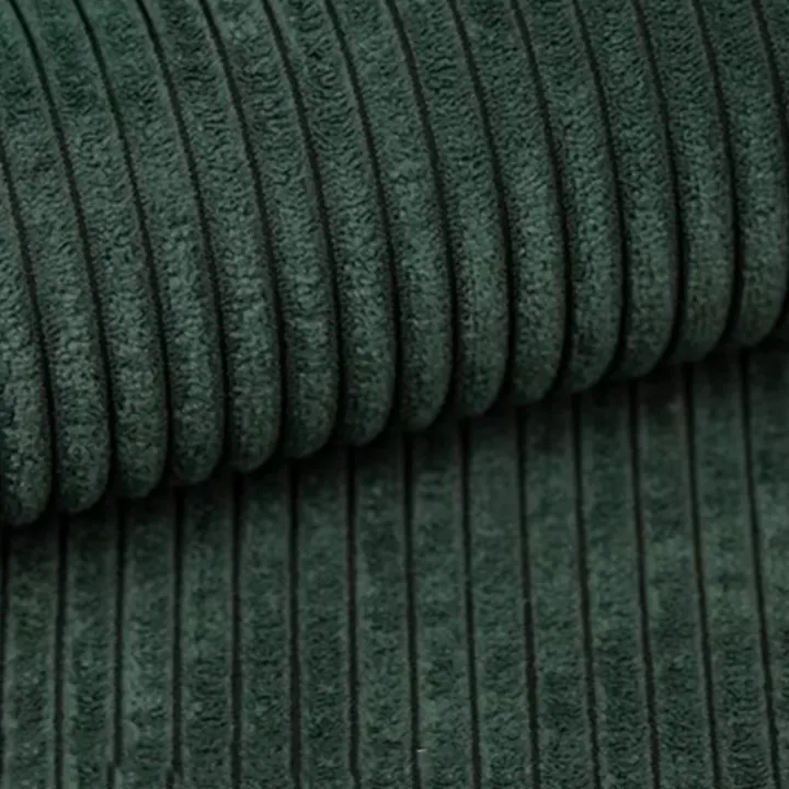 Divano letto angolare reversibile 260x160cm velluto a coste con libreria a sinistra verde scuro Mistery