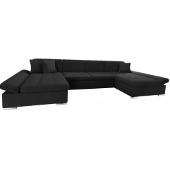 Divano letto angolare reversibile moderno design 360x160cm nero Carpiano
