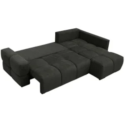Divano letto angolare reversibile 3 posti 267x185cm box contenitore antracite Sottovoce