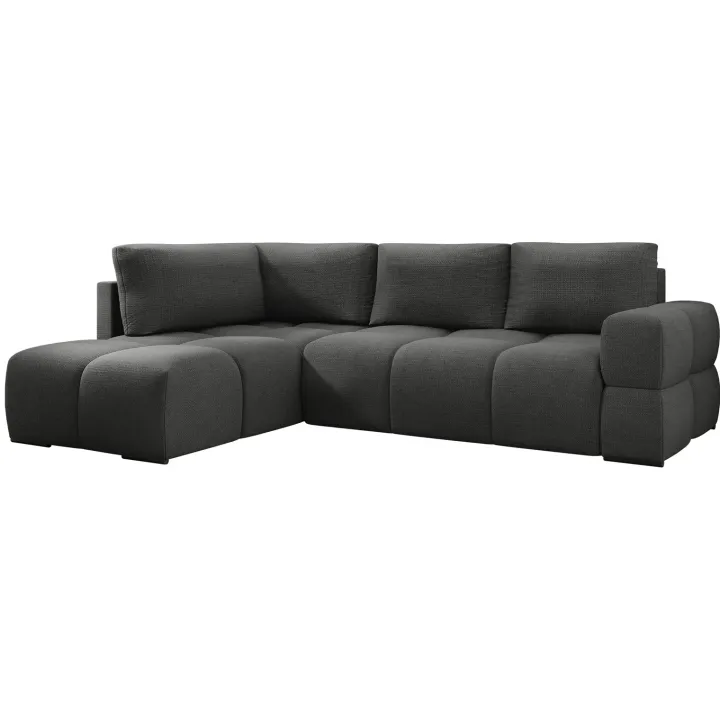 Divano letto angolare reversibile 3 posti 267x185cm box contenitore antracite Sottovoce