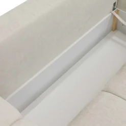 Divano letto angolare reversibile 3 posti 267x185cm box contenitore bianco perla Sottovoce