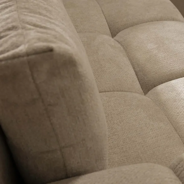 Divano letto angolare reversibile 3 posti 267x185cm box contenitore beige sabbia Sottovoce