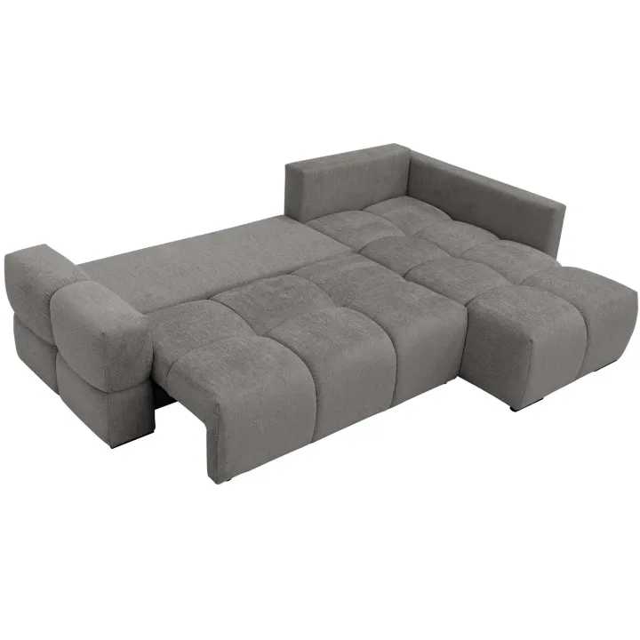 Divano letto angolare reversibile 3 posti 267x185cm box contenitore grigio Sottovoce