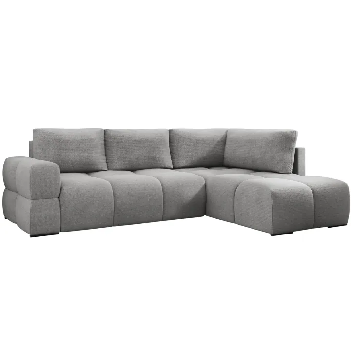 Divano letto angolare reversibile 3 posti 267x185cm box contenitore grigio Sottovoce