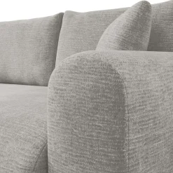 Divano letto angolare reversibile 4 posti 285x188cm con contenitore imbottito tessuto grigio Soft
