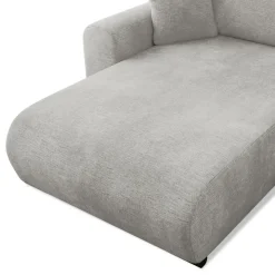 Divano letto angolare reversibile 4 posti 285x188cm con contenitore imbottito tessuto grigio Soft