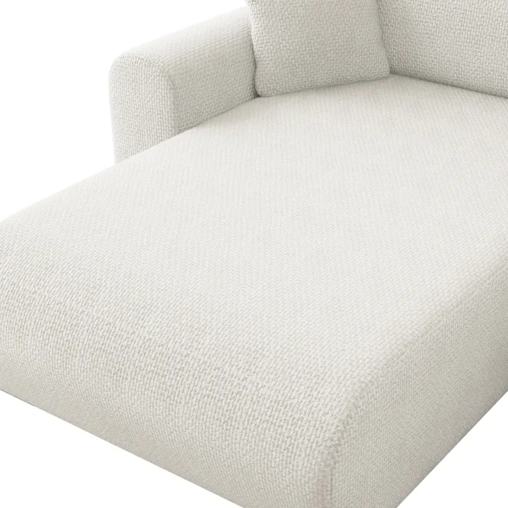 Divano letto angolare reversibile 4 posti 285x188cm con contenitore a trama spessa bianco Soft