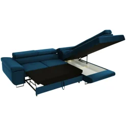 Divano letto angolare sinistra imbottito 274x203cm blu Bormio