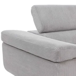 Divano letto angolare sinistra imbottito 274x203cm velluto a coste grigio Bormio