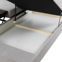 Divano letto angolare sinistra imbottito 274x203cm velluto a coste grigio Bormio