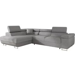 Divano letto angolare sinistra 4 posti 274x203cm imbottito grigio Bormio