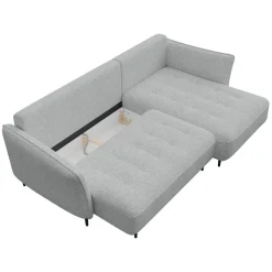Divano letto angolare sinistro 3 posti 276x158cm tessuto grigio Angle
